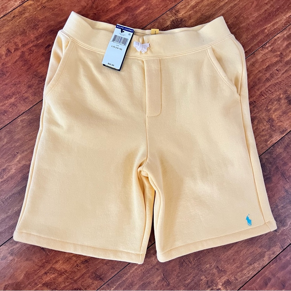 NWT Ralph Lauren Yellow fleece Shorts
